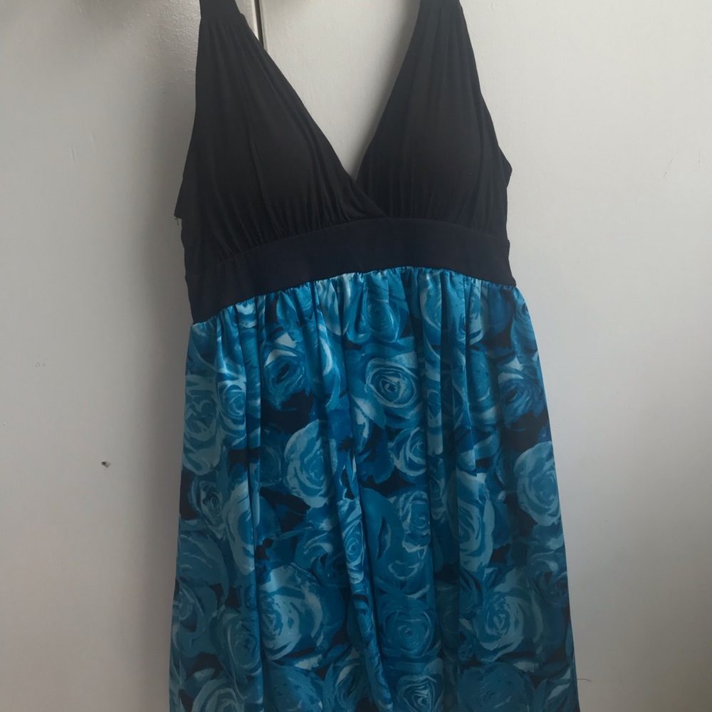 Blue rose mini dress